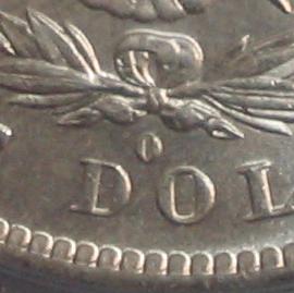 Morgan Dollar Mint Mark up close